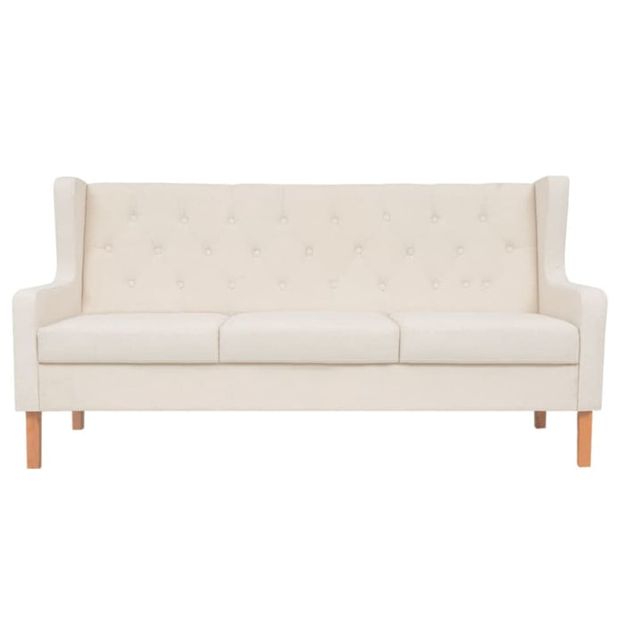 3-seater Sofa Fabric Cream White Xapapo