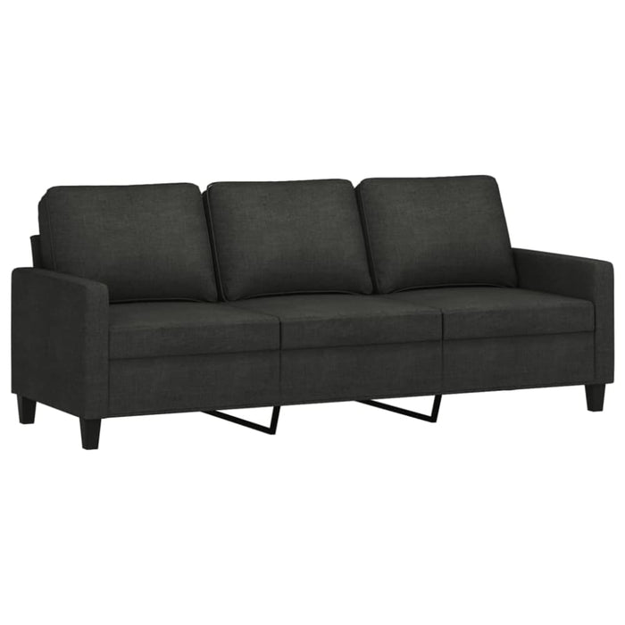 3-seater Sofa with Footstool Black 180 Cm Fabric Txbobao