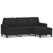 3-seater Sofa with Footstool Black 180 Cm Fabric Txbobao
