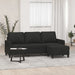 3-seater Sofa with Footstool Black 180 Cm Fabric Txbobao