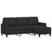 3-seater Sofa with Footstool Black 180 Cm Fabric Txbobao