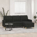 3-seater Sofa With Footstool Black 180 Cm Fabric Txbobbp