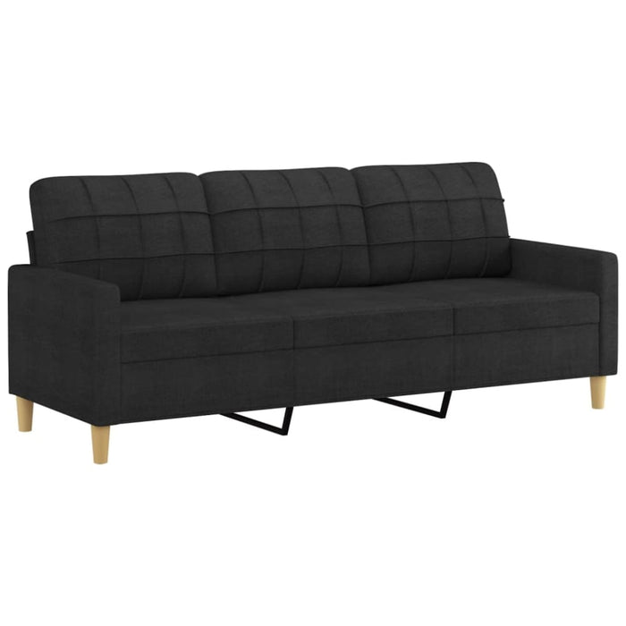 3-seater Sofa With Footstool Black 180 Cm Fabric Txbobbp