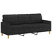 3-seater Sofa With Footstool Black 180 Cm Fabric Txbobbp