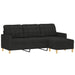 3-seater Sofa With Footstool Black 180 Cm Fabric Txbobbp