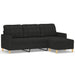 3-seater Sofa With Footstool Black 180 Cm Fabric Txbobbp