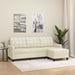 3-seater Sofa With Footstool Cream 180 Cm Faux Leather