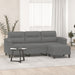 3-seater Sofa With Footstool Dark Grey 180 Cm Microfibre