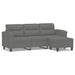 3-seater Sofa With Footstool Dark Grey 180 Cm Microfibre