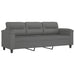 3-seater Sofa With Footstool Dark Grey 180 Cm Microfibre