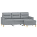 3-seater Sofa With Footstool Light Grey 180 Cm Fabric