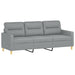 3-seater Sofa With Footstool Light Grey 180 Cm Fabric