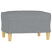 3-seater Sofa With Footstool Light Grey 180 Cm Fabric