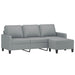 3 - seater Sofa With Footstool Light Grey 180 Cm Fabric