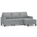 3 - seater Sofa With Footstool Light Grey 180 Cm Fabric