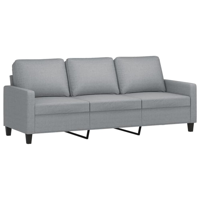 3 - seater Sofa With Footstool Light Grey 180 Cm Fabric