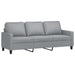 3 - seater Sofa With Footstool Light Grey 180 Cm Fabric