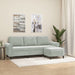 3-seater Sofa With Footstool Light Grey 180 Cm Velvet