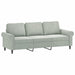 3-seater Sofa With Footstool Light Grey 180 Cm Velvet