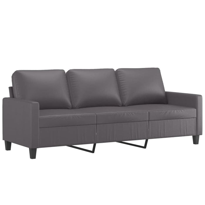 3-seater Sofa Grey 180 Cm Faux Leather Tpkoaa
