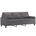 3-seater Sofa Grey 180 Cm Faux Leather Tpkoaa