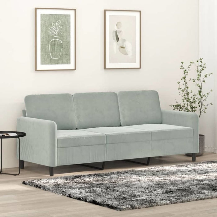 3-seater Sofa Light Grey 180 Cm Velvet Tpkapx