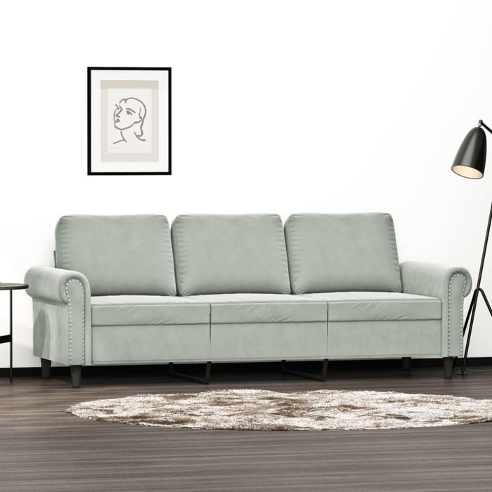 3-seater Sofa Light Grey 180 Cm Velvet Tpkptk