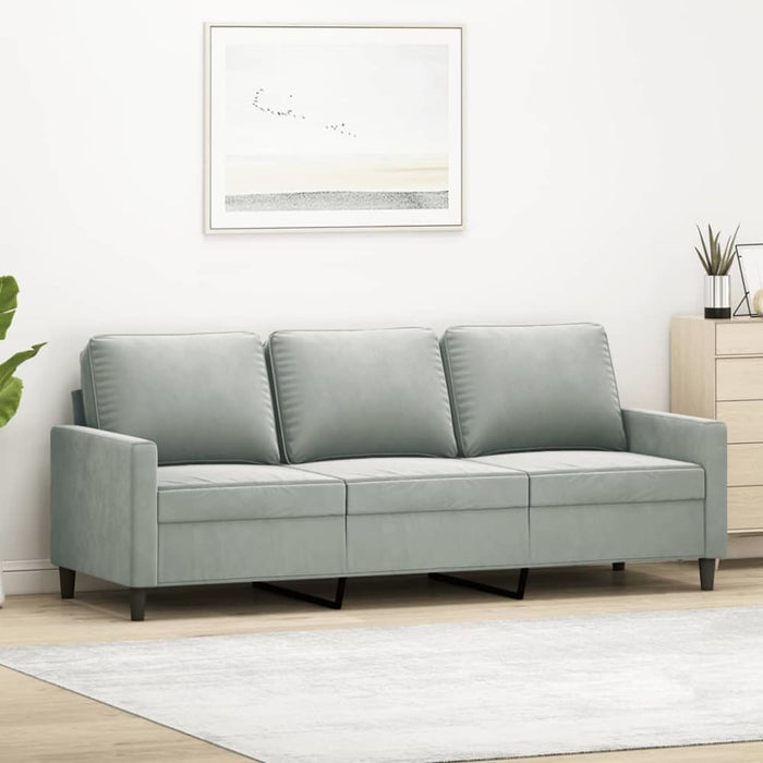 3-seater Sofa Light Grey 180 Cm Velvet Tpkxbk