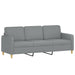 3-seater Sofa Light Grey Fabric 180 Cm Tpkanl