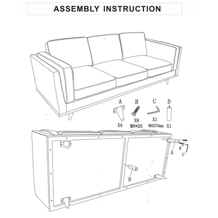 3 Seater Sofa Teal Fabric Lounge Set for Living Room Couch