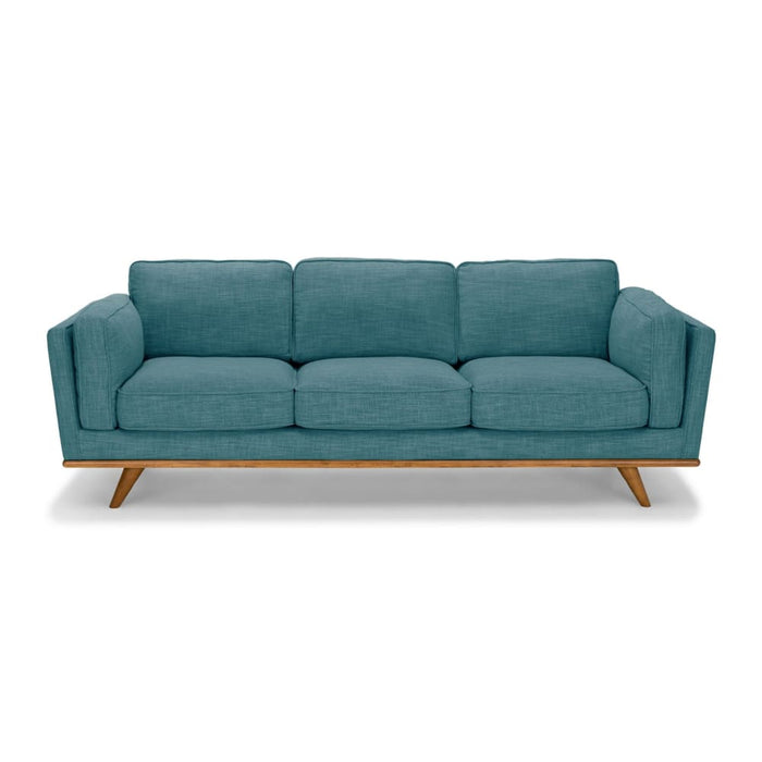 3 Seater Sofa Teal Fabric Lounge Set for Living Room Couch