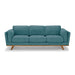 3 Seater Sofa Teal Fabric Lounge Set for Living Room Couch