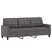 3-seater Sofa with Throw Pillows Grey 180 Cm Faux Leather