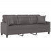 3-seater Sofa with Throw Pillows Grey 180 Cm Faux Leather