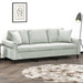 3-seater Sofa With Throw Pillows Light Grey 180 Cm Velvet