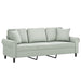 3-seater Sofa With Throw Pillows Light Grey 180 Cm Velvet