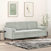 3-seater Sofa with Throw Pillows Light Grey 180 Cm Velvet