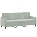 3-seater Sofa with Throw Pillows Light Grey 180 Cm Velvet