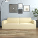 3-seater Stretch Couch Slipcover Cream Polyester Jersey
