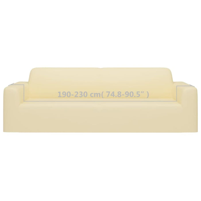 3-seater Stretch Couch Slipcover Cream Polyester Jersey