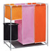 3-section Laundry Sorter Hampers 2 Pcs with a Washing Bin