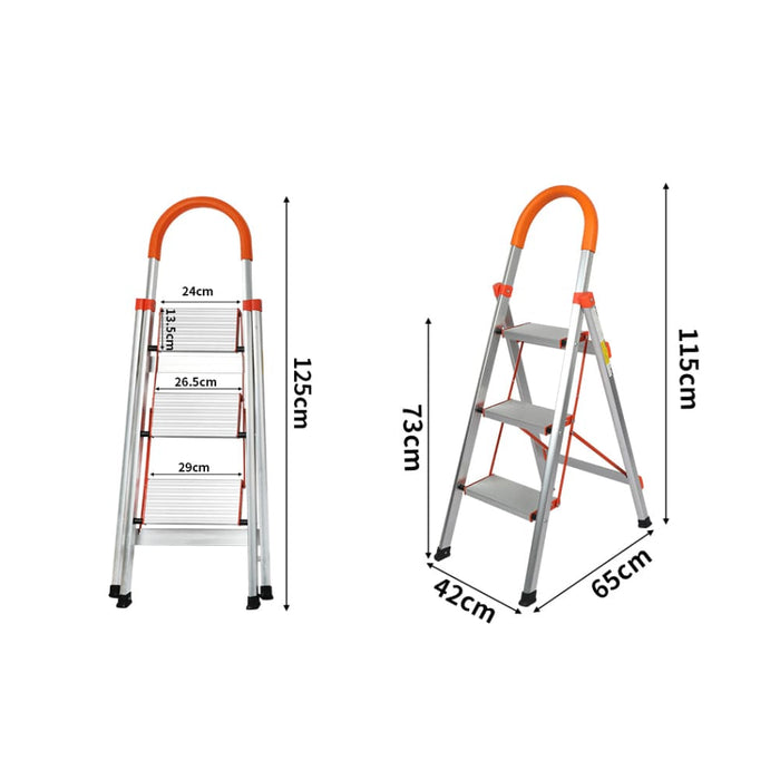 3 Step Ladder Multi-purpose Folding Aluminium Lightweight