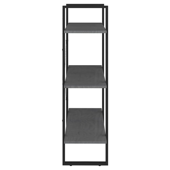 3-tier Book Cabinet Grey 80x30x105 Cm Solid Pine Wood Nblpta