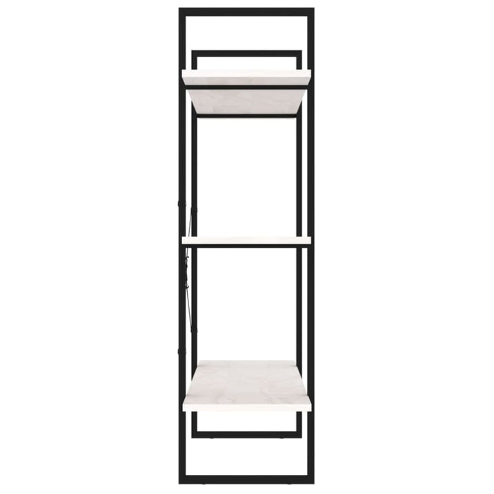 3-tier Book Cabinet White 100x30x105 Cm Solid Pine Wood