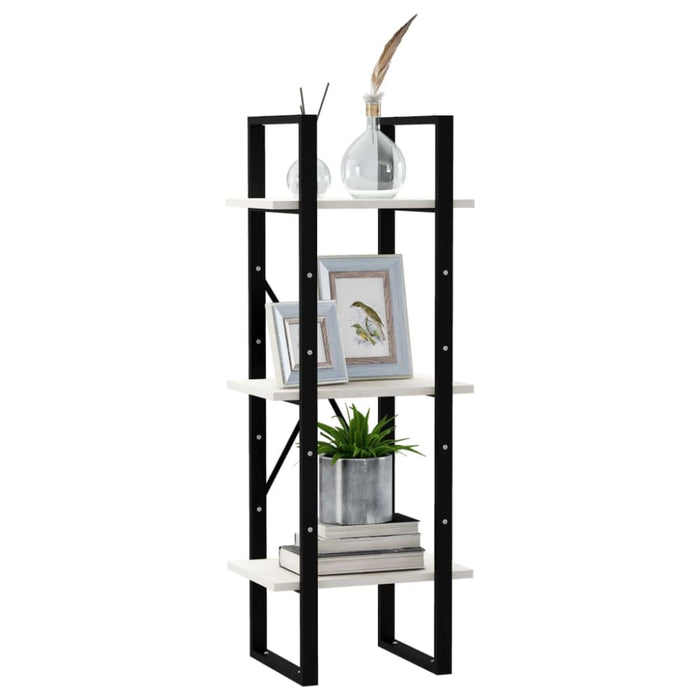 3-tier Book Cabinet White 40x30x105 Cm Solid Pinewood Nblakt