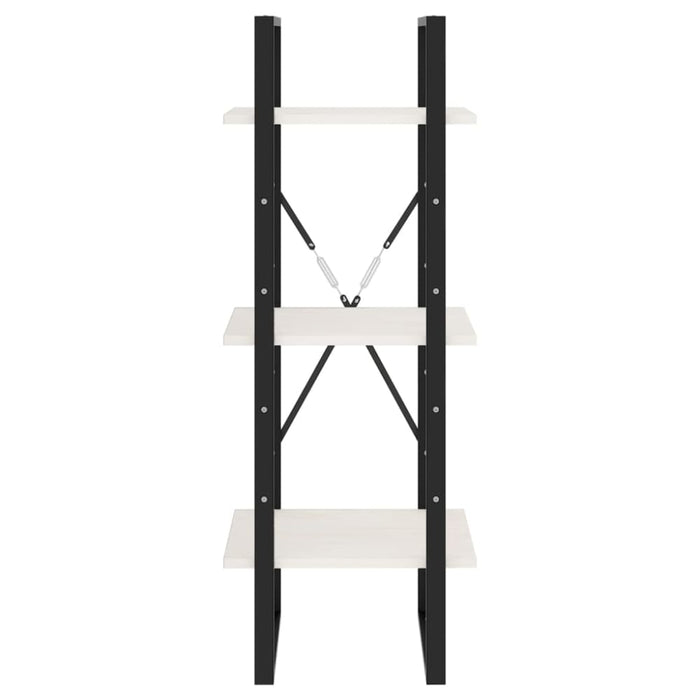 3-tier Book Cabinet White 40x30x105 Cm Solid Pinewood Nblakt