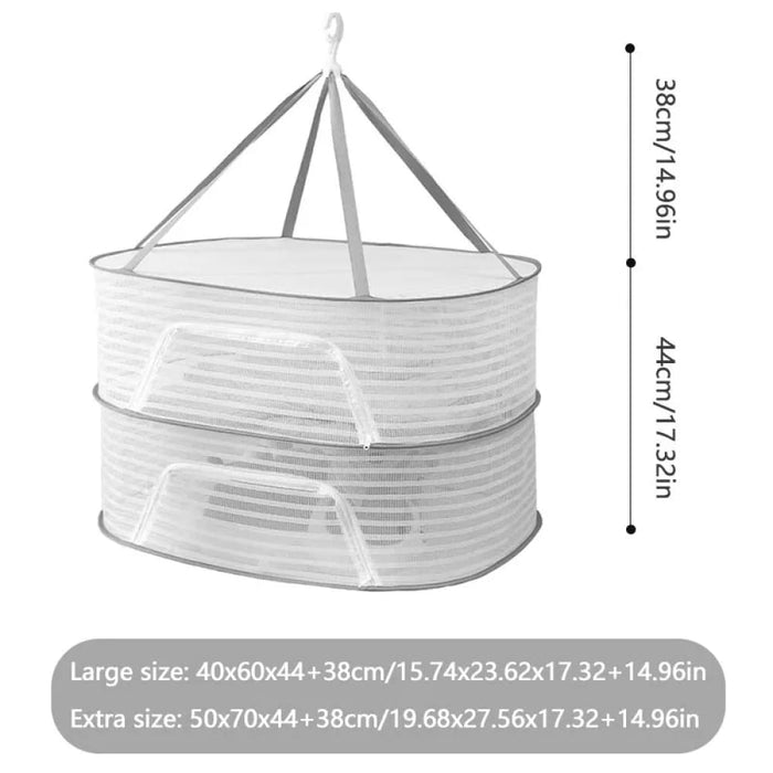 3 Tier Foldable Mesh Hanging Dryer For Clothes Herbs Fruits