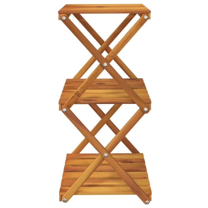 3-tier Folding Shelf Brown 43x31x63 Cm Solid Wood Acacia