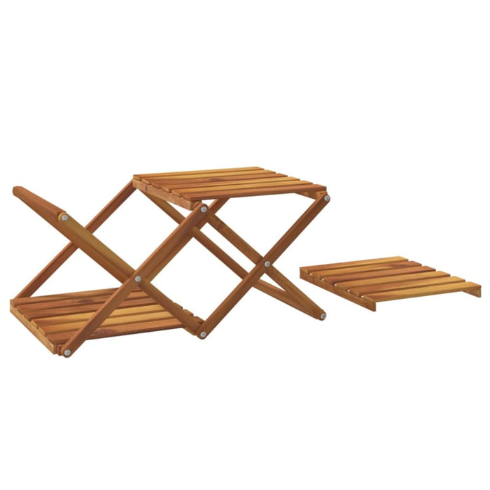 3-tier Folding Shelf Brown 43x31x63 Cm Solid Wood Acacia