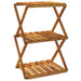 3-tier Folding Shelf Brown 43x31x63 Cm Solid Wood Acacia